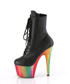 Pleaser Larger Size Shoes ADORE 1020RC Black Vegan Ankle/Mid-Calf Boots