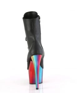 Pleaser Larger Size Shoes ADORE 1020RC Black Vegan Ankle/Mid-Calf Boots