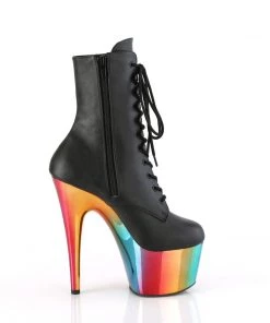 Pleaser Larger Size Shoes ADORE 1020RC Black Vegan Ankle/Mid-Calf Boots