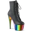 Pleaser Larger Size Shoes ADORE 1020RC Black Vegan Ankle/Mid-Calf Boots