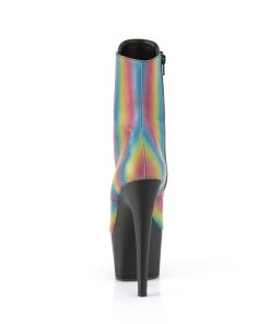 Pleaser Direct Larger Size Shoes Adore 1020RC-REFL-02 Rainbow Reflective Ankle Boots