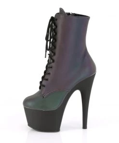 Pleaser Direct Adore 1020RC-REFL-02 Green Reflective Ankle Boots Larger Size Shoes
