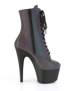 Pleaser Direct Adore 1020RC-REFL-02 Green Reflective Ankle Boots Larger Size Shoes
