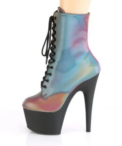 Pleaser Direct Adore 1020REFL Rainbow Reflective Ankle Boots