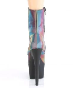 Pleaser Direct Adore 1020REFL Rainbow Reflective Ankle Boots