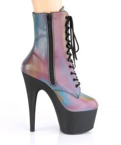 Pleaser Direct Adore 1020REFL Rainbow Reflective Ankle Boots