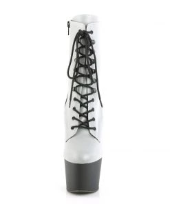 Pleaser Direct Larger Size Shoes Adore 1020REFL White Reflective Ankle Boots