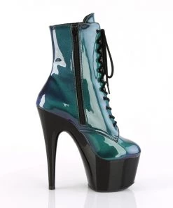 Pleaser Direct Adore 1020SHG Purple & Green Hologram Boots Larger Size Shoes