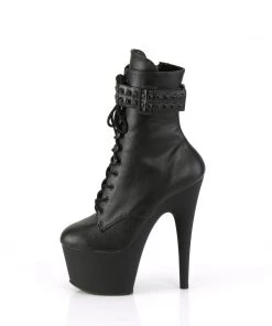 Pleaser ADORE 1020STR Black Vegan Ankle/Mid-Calf Boots Larger Size Shoes