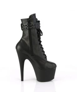 Pleaser ADORE 1020STR Black Vegan Ankle/Mid-Calf Boots Larger Size Shoes