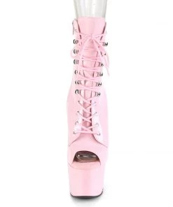Pleaser Direct Adore 1021 Pink Patent Peep Toe Ankle Boots