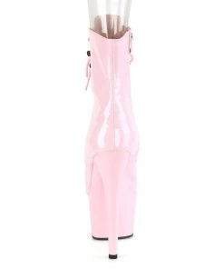 Pleaser Direct Adore 1021 Pink Patent Peep Toe Ankle Boots
