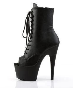 Pleaser Direct Larger Size Shoes Adore 1021 Black Faux Leather Peep Toe Boots 7 Pleaser Direct Larger Size Shoes Adore 1021 Black Faux Leather Peep Toe Boots