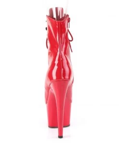 Pleaser Direct Adore 1021 Red Patent Peep Toe Ankle Boots Larger Size Shoes