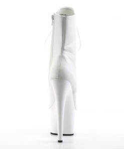 Pleaser Direct Adore 1021 White Faux Leather Peep Toe Boots 8 Pleaser Direct Adore 1021 White Faux Leather Peep Toe Boots