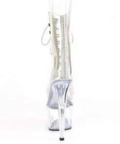 Pleaser Direct Adore 1021C-2 Clear Peep Toe Ankle Boots