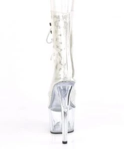 Pleaser Direct Larger Size Shoes Adore 1021C Clear Peep Toe Ankle Boots 8 Pleaser Direct Larger Size Shoes Adore 1021C Clear Peep Toe Ankle Boots