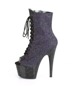 Pleaser Direct Larger Size Shoes Adore 1021MG Purple Sparkly Platform Peep Toe Ankle Boots 7 Pleaser Direct Larger Size Shoes Adore 1021MG Purple Sparkly Platform Peep Toe Ankle Boots