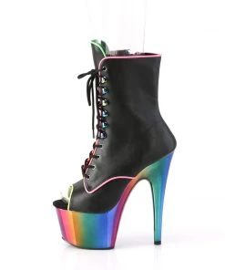 Pleaser Direct Larger Size Shoes Adore 1021RC-02 Rainbow & Black Matte Ankle Boots 7 Pleaser Direct Larger Size Shoes Adore 1021RC-02 Rainbow & Black Matte Ankle Boots