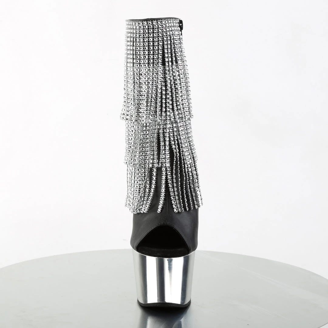 Pleaser Direct Glitter Shoes Adore 1024RFS Black Faux Leather And Chrome Rhinestone Boots 2 Pleaser Direct Glitter Shoes Adore 1024RFS Black Faux Leather And Chrome Rhinestone Boots