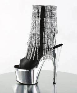 Pleaser Direct Glitter Shoes Adore 1024RFS Black Faux Leather And Chrome Rhinestone Boots 7 Pleaser Direct Glitter Shoes Adore 1024RFS Black Faux Leather And Chrome Rhinestone Boots