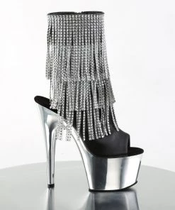 Pleaser Direct Glitter Shoes Adore 1024RFS Black Faux Leather And Chrome Rhinestone Boots 9 Pleaser Direct Glitter Shoes Adore 1024RFS Black Faux Leather And Chrome Rhinestone Boots