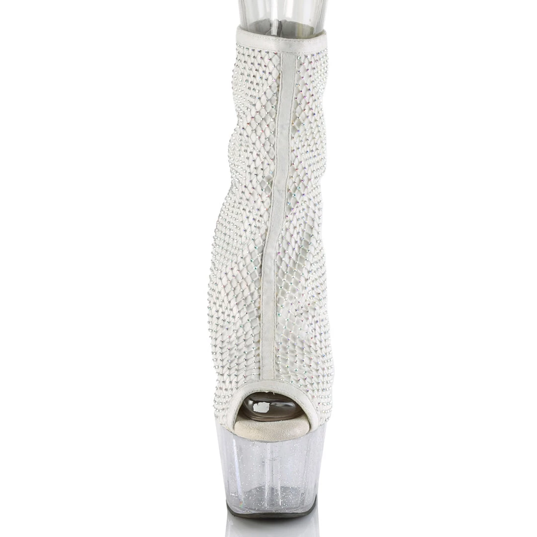 Pleaser Direct Adore 1031GM White Mesh Ankle Boots 2 Pleaser Direct Adore 1031GM White Mesh Ankle Boots