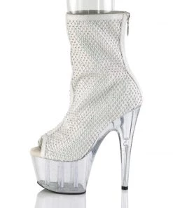 Pleaser Direct Adore 1031GM White Mesh Ankle Boots 7 Pleaser Direct Adore 1031GM White Mesh Ankle Boots