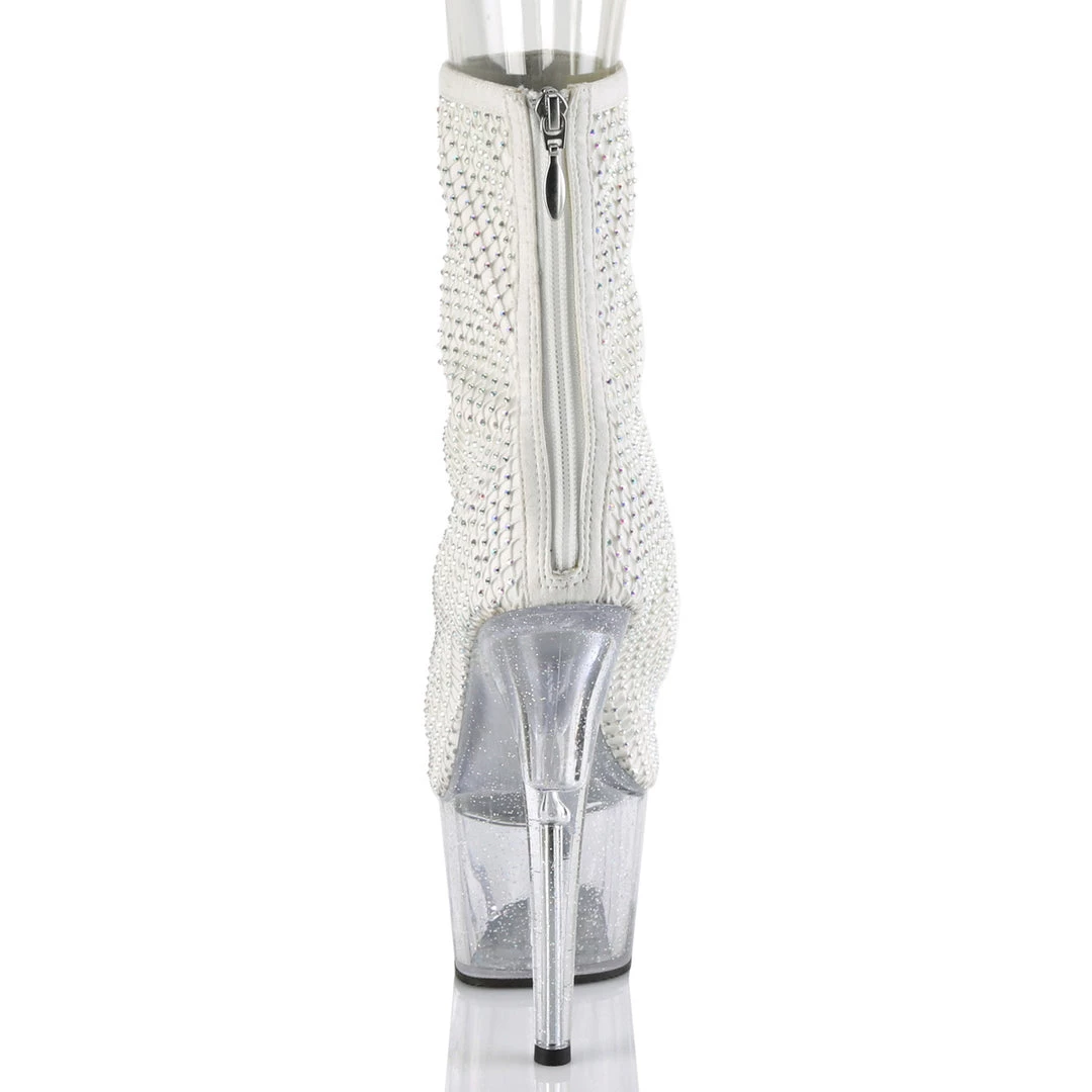 Pleaser Direct Adore 1031GM White Mesh Ankle Boots 4 Pleaser Direct Adore 1031GM White Mesh Ankle Boots
