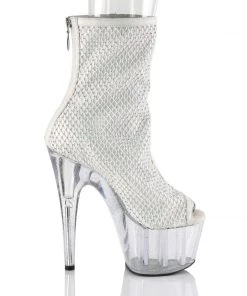 Pleaser Direct Adore 1031GM White Mesh Ankle Boots 9 Pleaser Direct Adore 1031GM White Mesh Ankle Boots