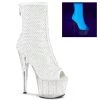 Pleaser Direct Adore 1031GM White Mesh Ankle Boots
