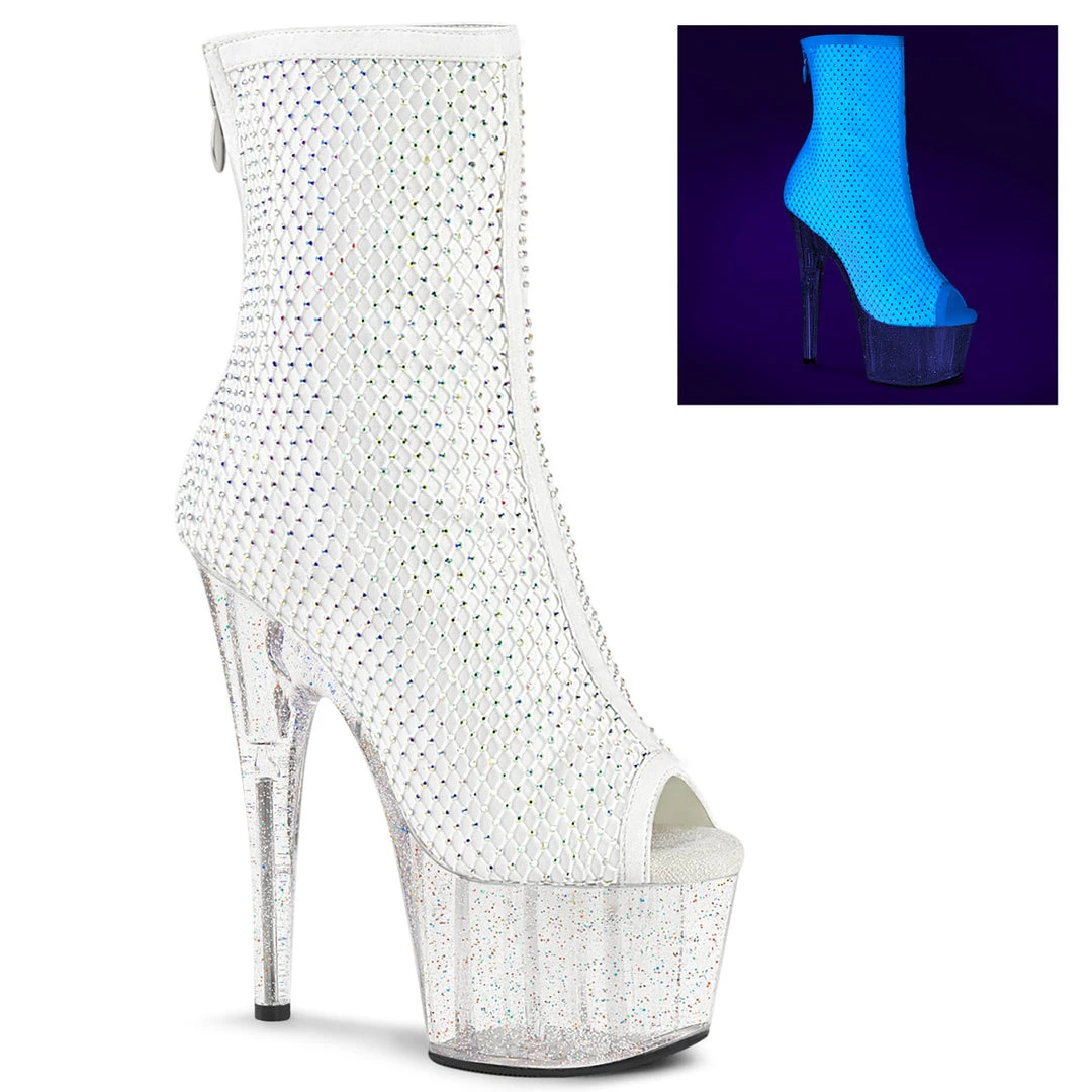 Pleaser Direct Adore 1031GM White Mesh Ankle Boots 1 Pleaser Direct Adore 1031GM White Mesh Ankle Boots