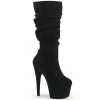 Pleaser Direct Adore 1061 Black Suede Mid Calf Slouch Boots Larger Size Shoes