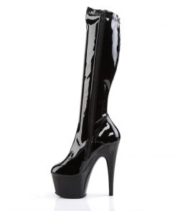 Pleaser Direct Adore 2000 Black Patent Knee High Boots Larger Size Shoes
