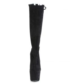 Pleaser Direct Adore 2008 Black Faux Suede Calf Boots Larger Size Shoes