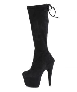 Pleaser Direct Adore 2008 Black Faux Suede Calf Boots Larger Size Shoes