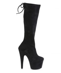 Pleaser Direct Adore 2008 Black Faux Suede Calf Boots Larger Size Shoes