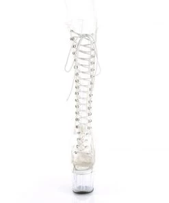 Pleaser Direct Adore 2021C Clear Calf High Boots Larger Size Shoes