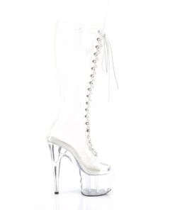 Pleaser Direct Adore 2021C Clear Calf High Boots Larger Size Shoes