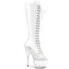 Pleaser Direct Adore 2021C Clear Calf High Boots Larger Size Shoes