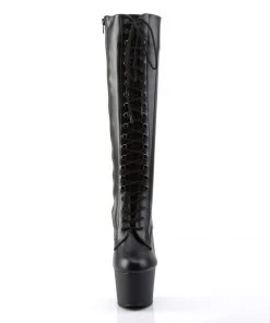Pleaser Direct Adore 2023 Black Faux Leather Vegan Knee High Boots