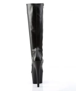 Pleaser Direct Adore 2023 Black Faux Leather Vegan Knee High Boots