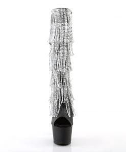 Pleaser Direct Platform Shoes Adore 2024RSF Black Faux Leather Platform Ankle Boot