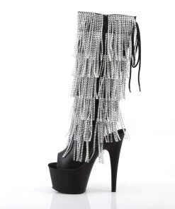 Pleaser Direct Platform Shoes Adore 2024RSF Black Faux Leather Platform Ankle Boot