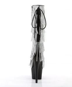 Pleaser Direct Platform Shoes Adore 2024RSF Black Faux Leather Platform Ankle Boot