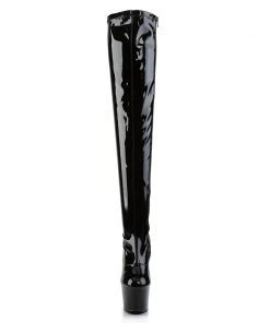 Pleaser Direct Adore 3000 Black Patent Thigh High Platform Boots