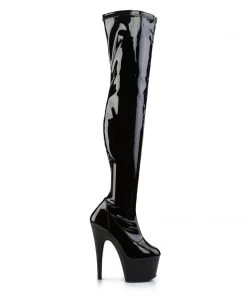 Pleaser Direct Adore 3000 Black Patent Thigh High Platform Boots 9 Pleaser Direct Adore 3000 Black Patent Thigh High Platform Boots