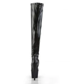 Pleaser Direct Adore 3000 Black Matte Thigh High Platform Boots Larger Size Shoes