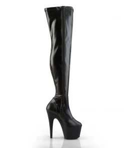 Pleaser Direct Adore 3000 Black Matte Thigh High Platform Boots Larger Size Shoes