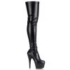 Pleaser Direct Adore 3000 Black Matte Thigh High Platform Boots Larger Size Shoes
